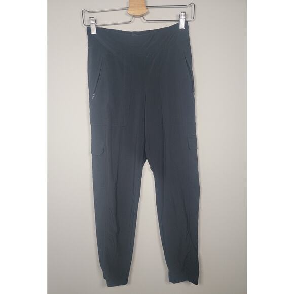 Athleta Chelsea Cargo Pants Womens 0 Lined Pull On Black - Picture 1 of 11
